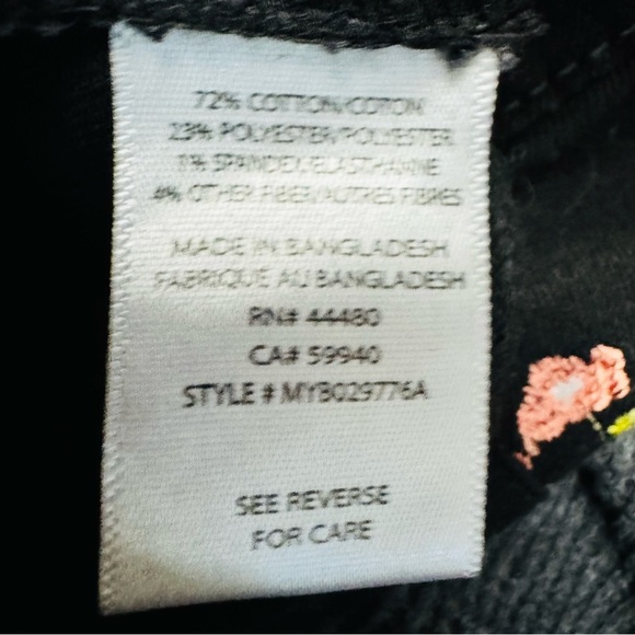 Tinseltown Black and Pink Cropped Ankle Jeans - Picture 4 of 5